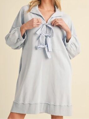 Light Blue Tie-Front dress